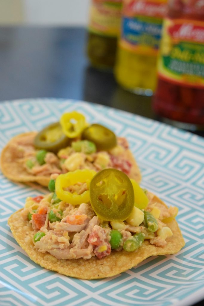 Spicy Chicken Salad tostada - Mezzetta Summer Survival Kit