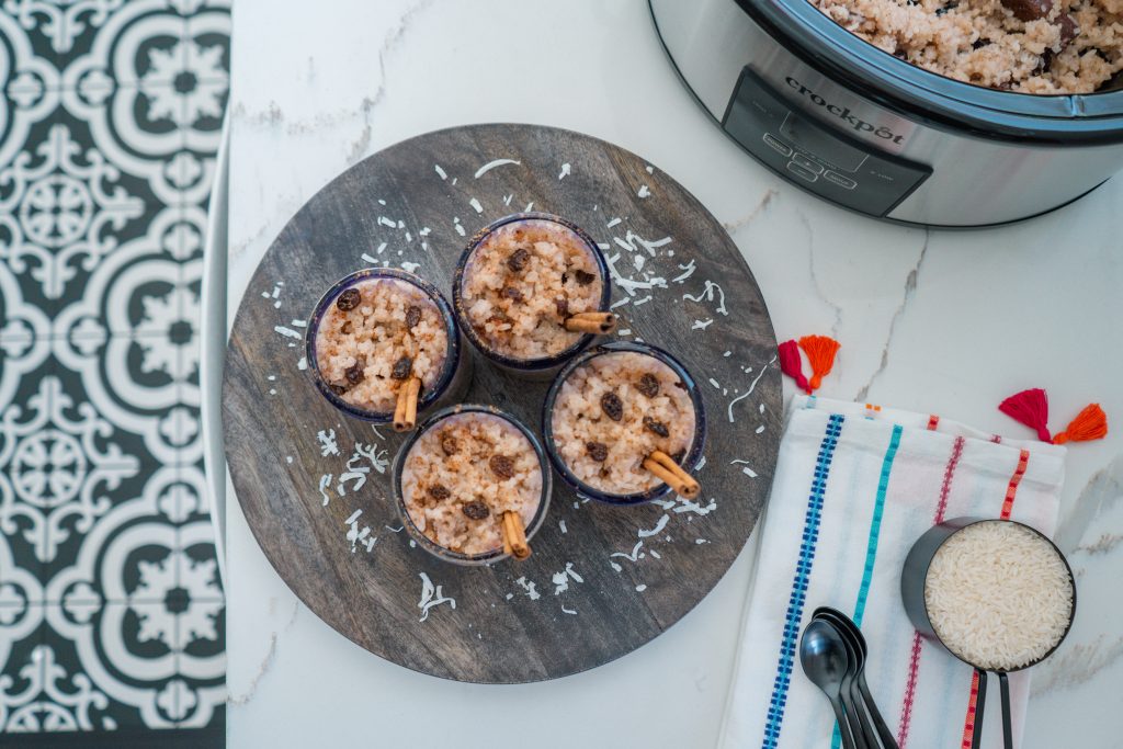 Mexican Vegan Dairy-Free Rice Pudding Crockpot Recipe-Arroz con Leche de Coco